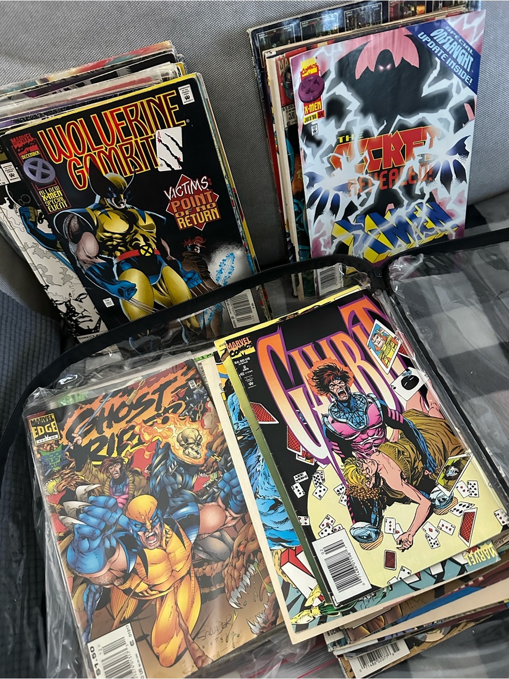Boxed Vintage Marvel Comic Lot - Colorful Covers (Wolverine, Ghost Rider)